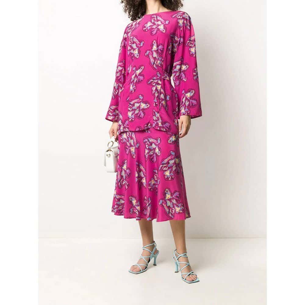 Fendi Pink Floral Suit - '70s Pink Silk Good - Box View