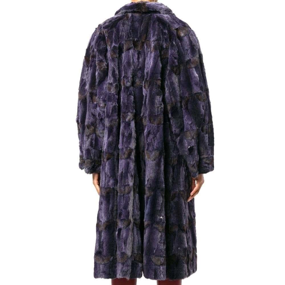Fendi Purple Fox Fur Coat - '90s Purple Silk Good - Back View