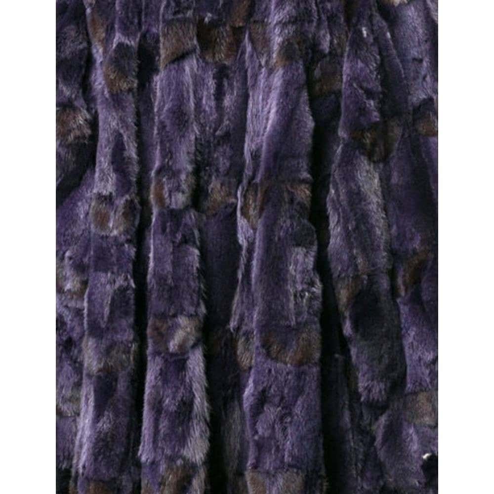 Fendi Purple Fox Fur Coat - '90s Purple Silk Good - Model View