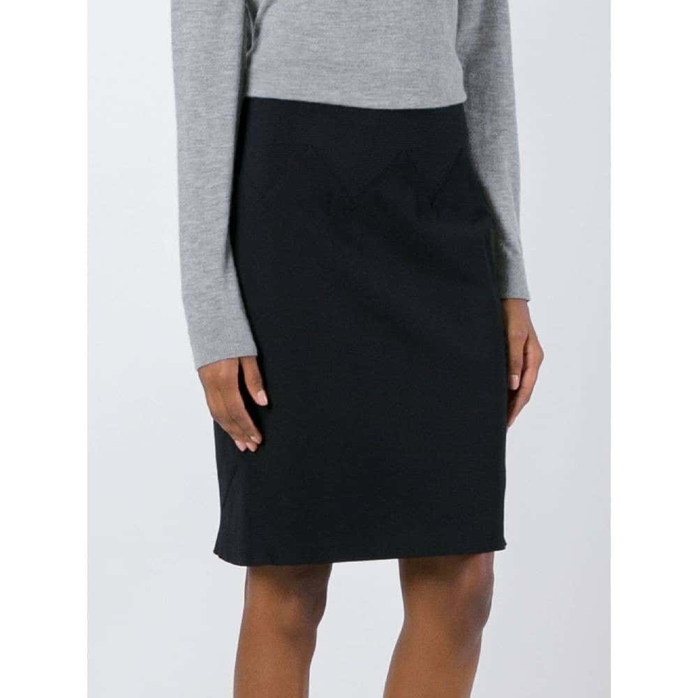 Jean Paul Gaultier Black Wool Skirt - '90s Black Wool Good - Inside View