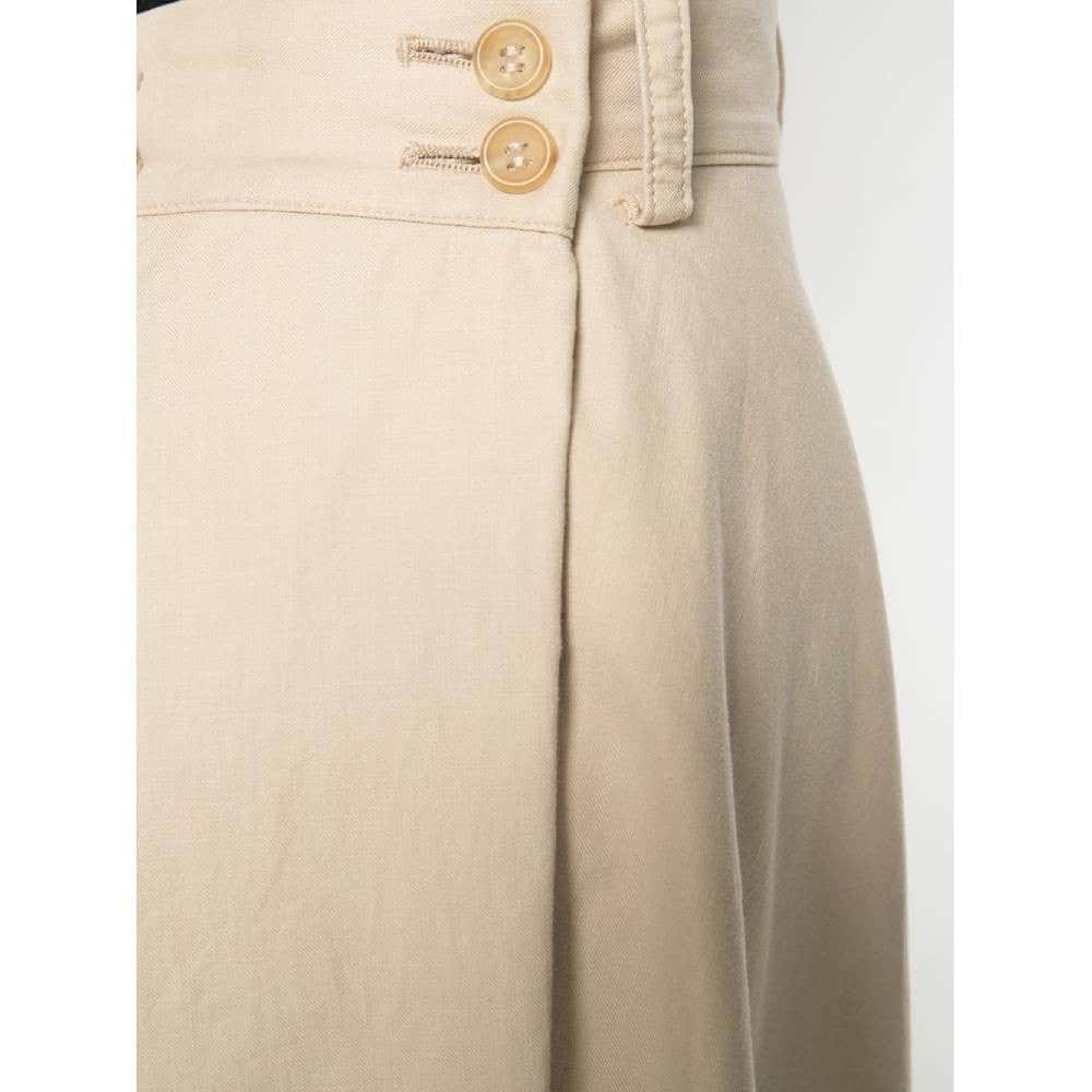 Yohji Yamamoto Beige Cotton Skirt - '90s Beige Cotton Good - Model View
