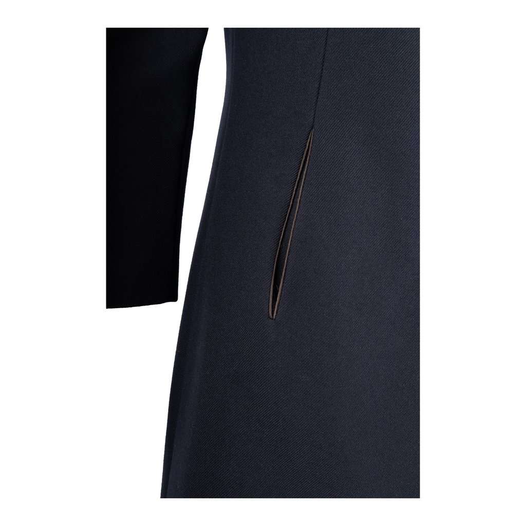 Moschino Coat with Breast Pockets - '10s Navy Wool Good - Inside View