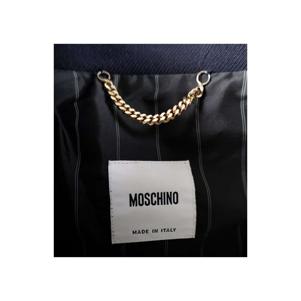 Moschino Coat with Breast Pockets - '10s Navy Wool Good - Box View