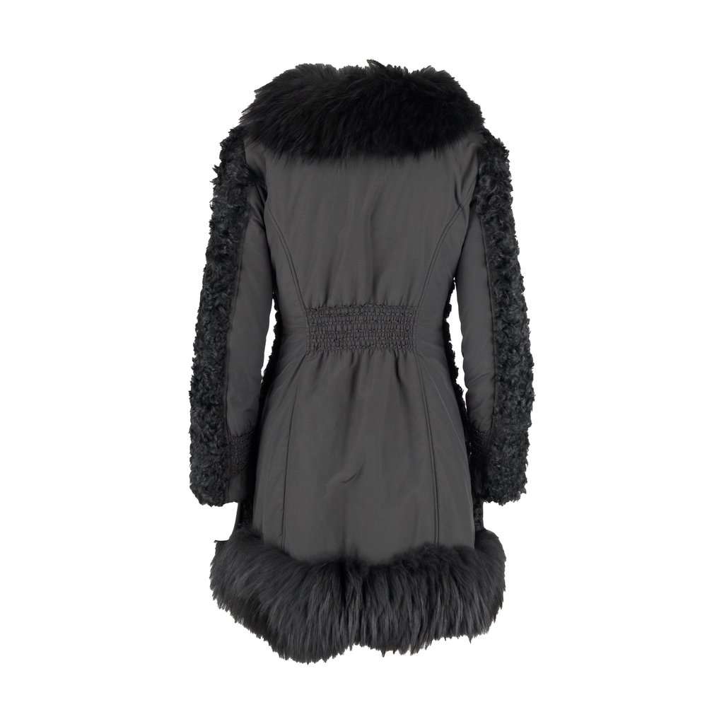 Moschino Cheap and Chic Shearling Coat with Fur - '10s Red Shearling Good - Back View