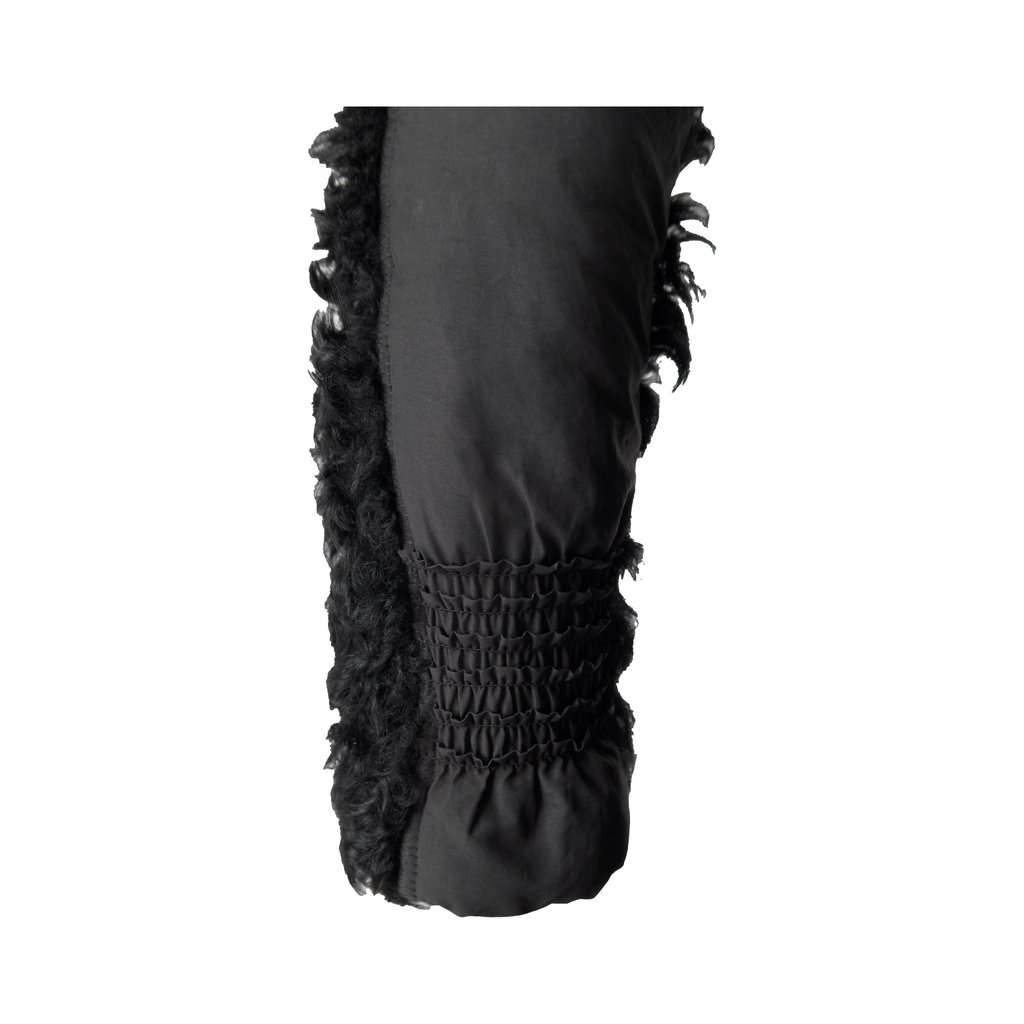 Moschino Cheap and Chic Shearling Coat with Fur - '10s Red Shearling Good - Model View