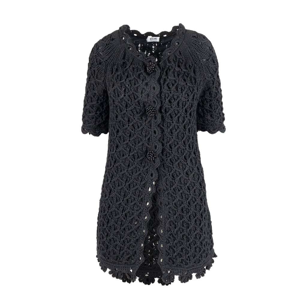 Moschino Cheap and Chic Crochet Jacket - '10s Black Cotton Good - Front View