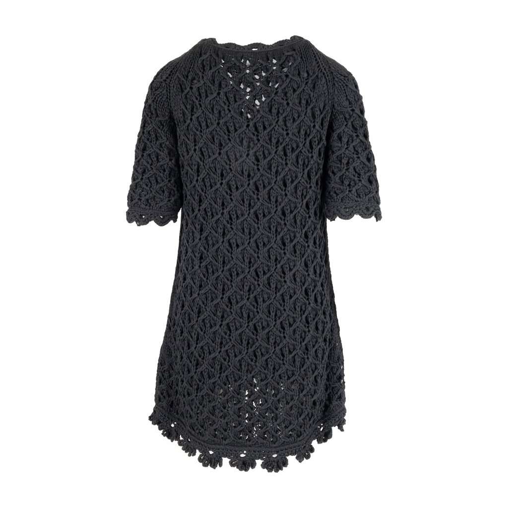 Moschino Cheap and Chic Crochet Jacket - '10s Black Cotton Good - Back View