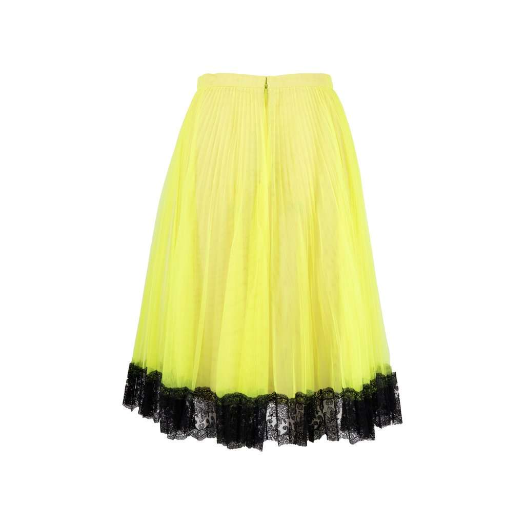 Christopher Kane Pleated Tulle Skirt - '10s Black Lace Good - Back View