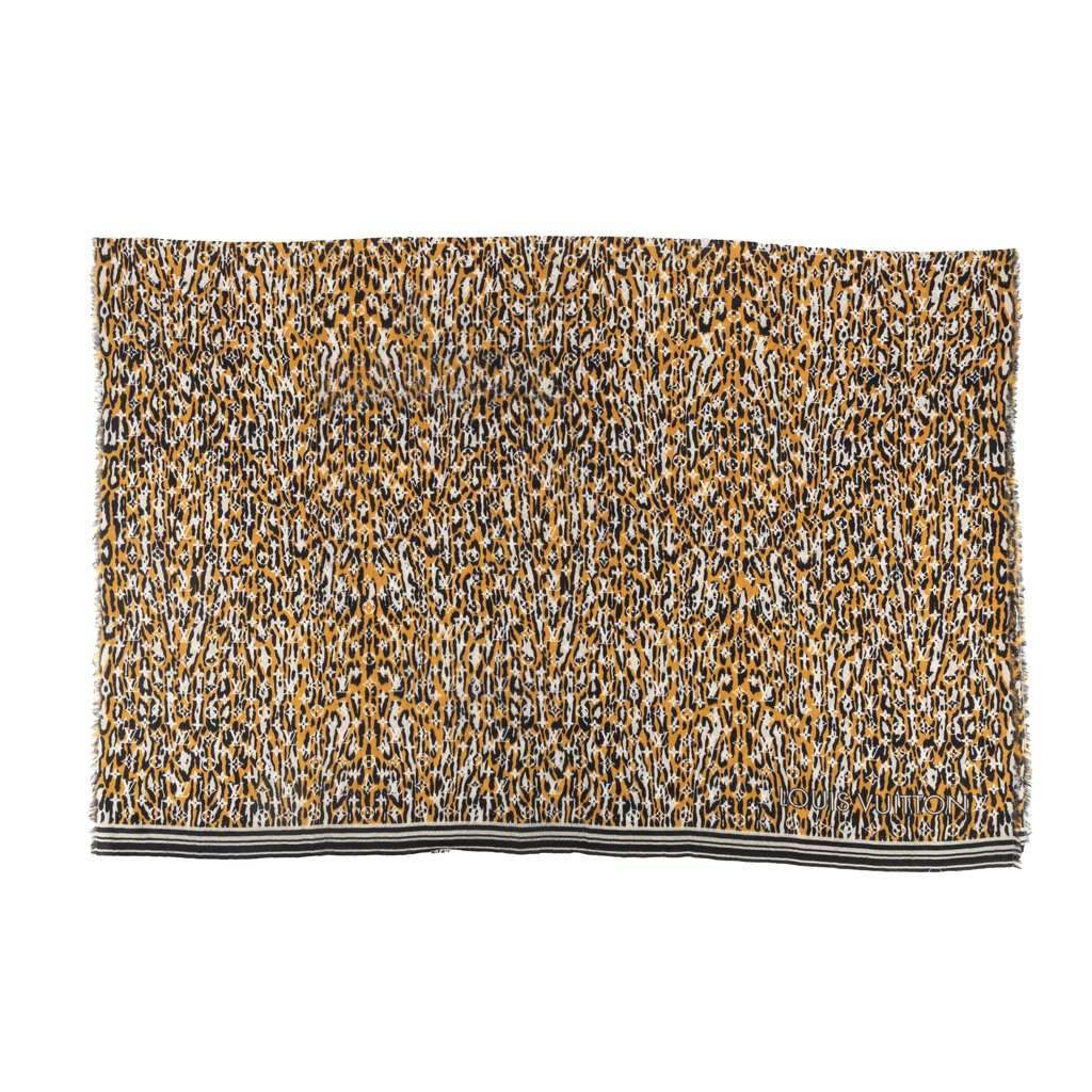 Louis Vuitton Monogram Jungle Print Scarf - '10s MultiColor Wool Good - Inside View