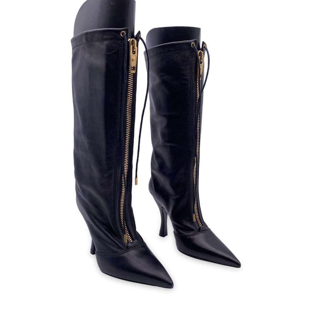 Versace Boots Black Leather Good - Inside View