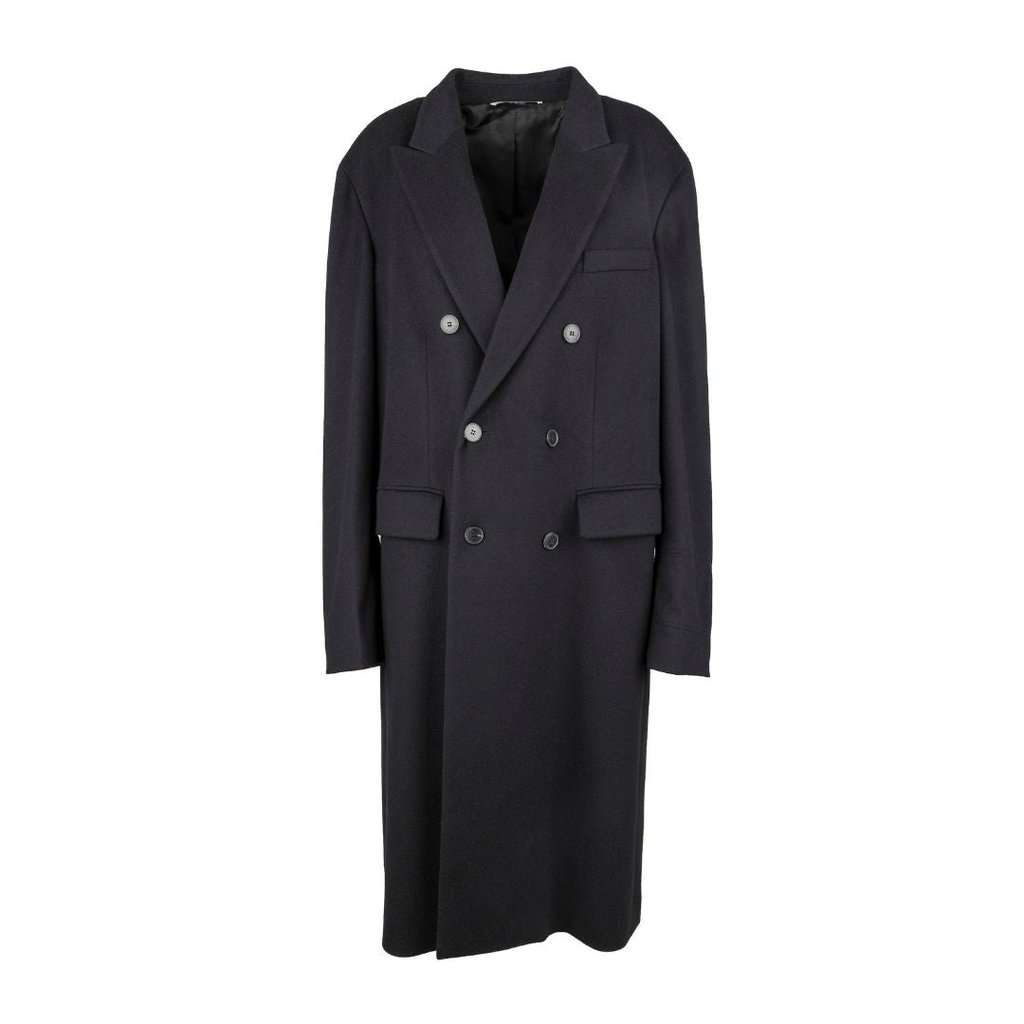 Valentino Double Breasted Wool Coat - '20s Red Wool Good - Front View