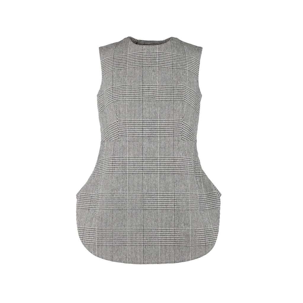 Marni Checkered Peplum Top - '10s Red Good - Front View