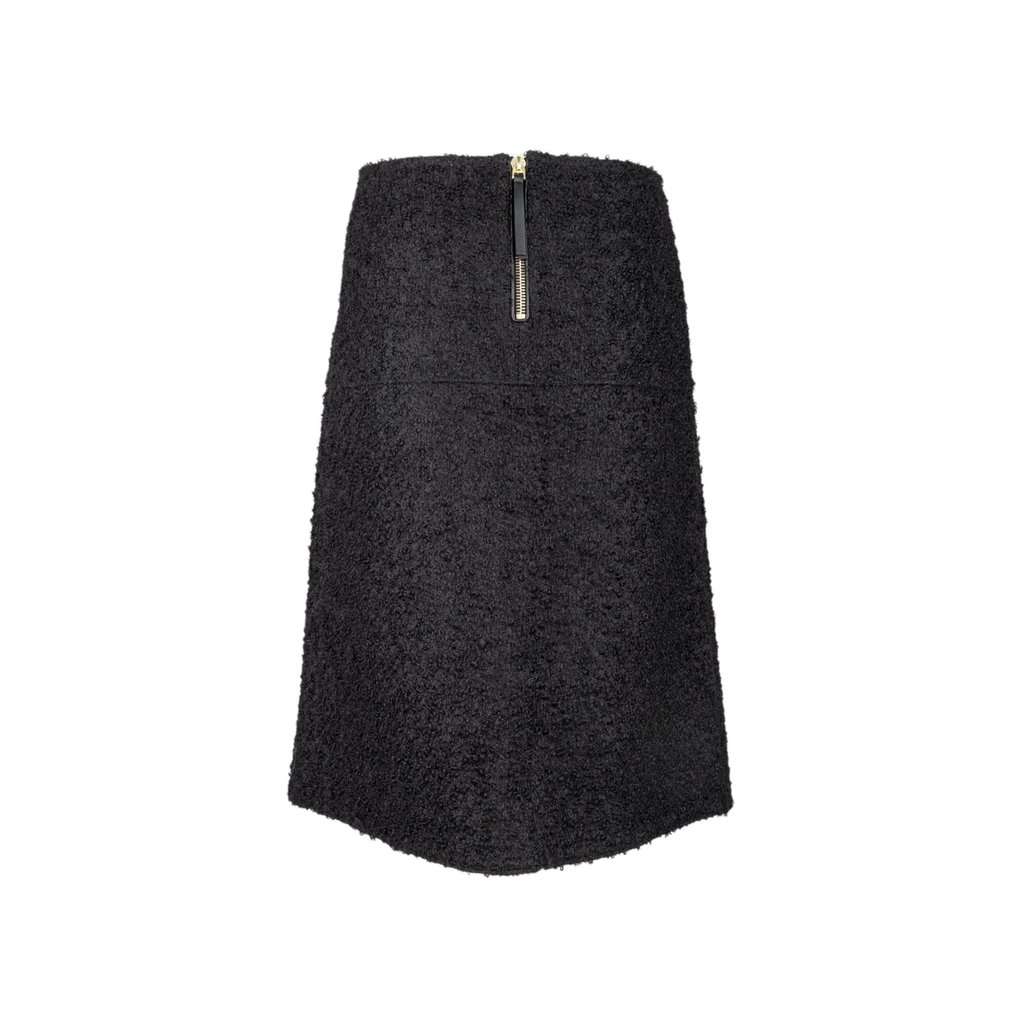 Marni Asymmetric Lambskin Skirt - '10s Black Leather Good - Back View