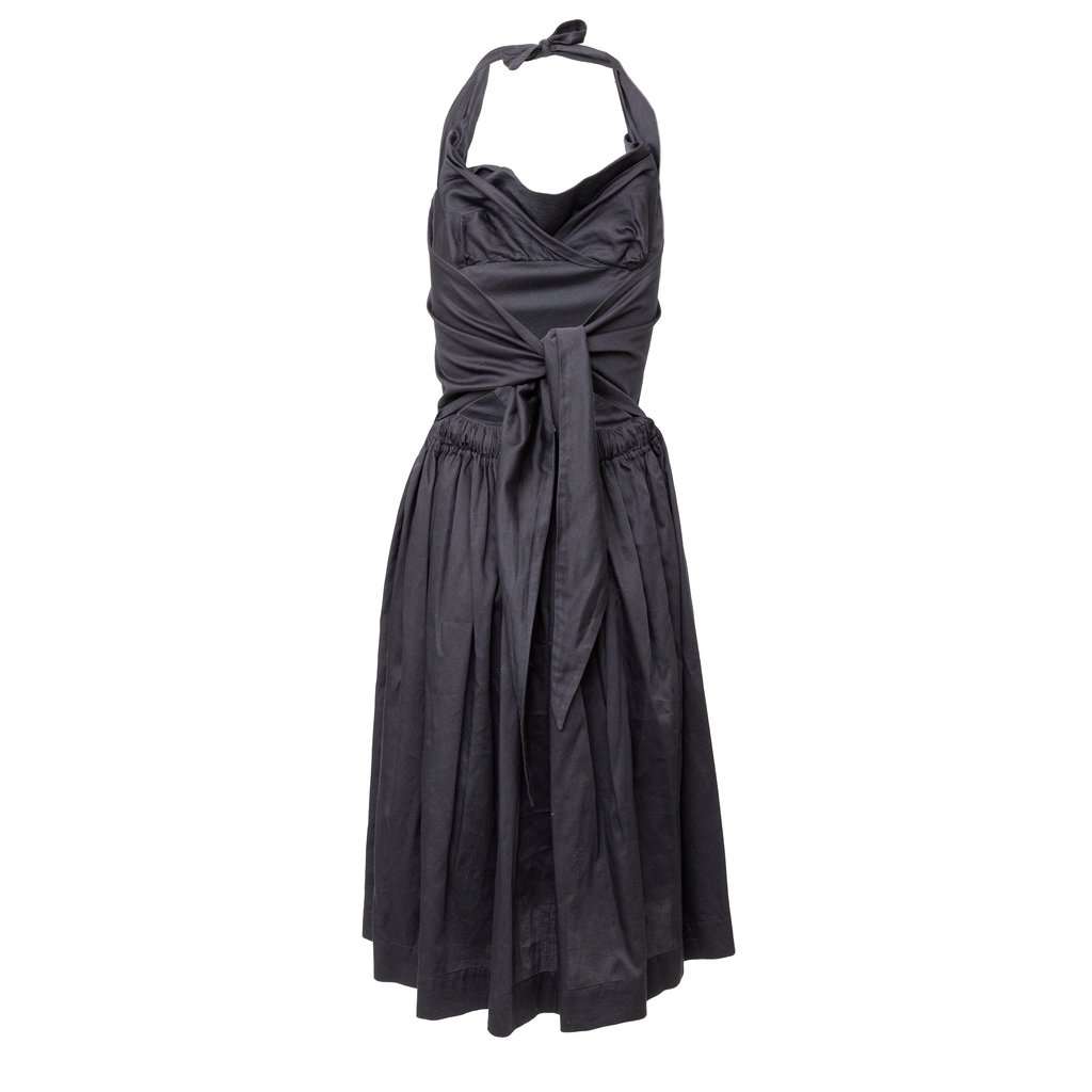 Vivienne Westwood Tie-knot Adjustable Dress - '00s Black Cotton Good - Back View