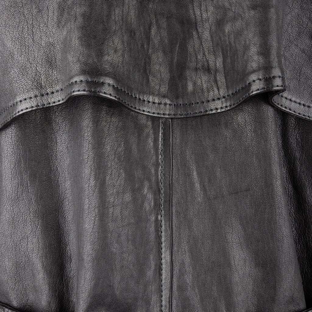 Burberry Lambskin Leather Trench Coat - '00s Black Leather Good - Box View