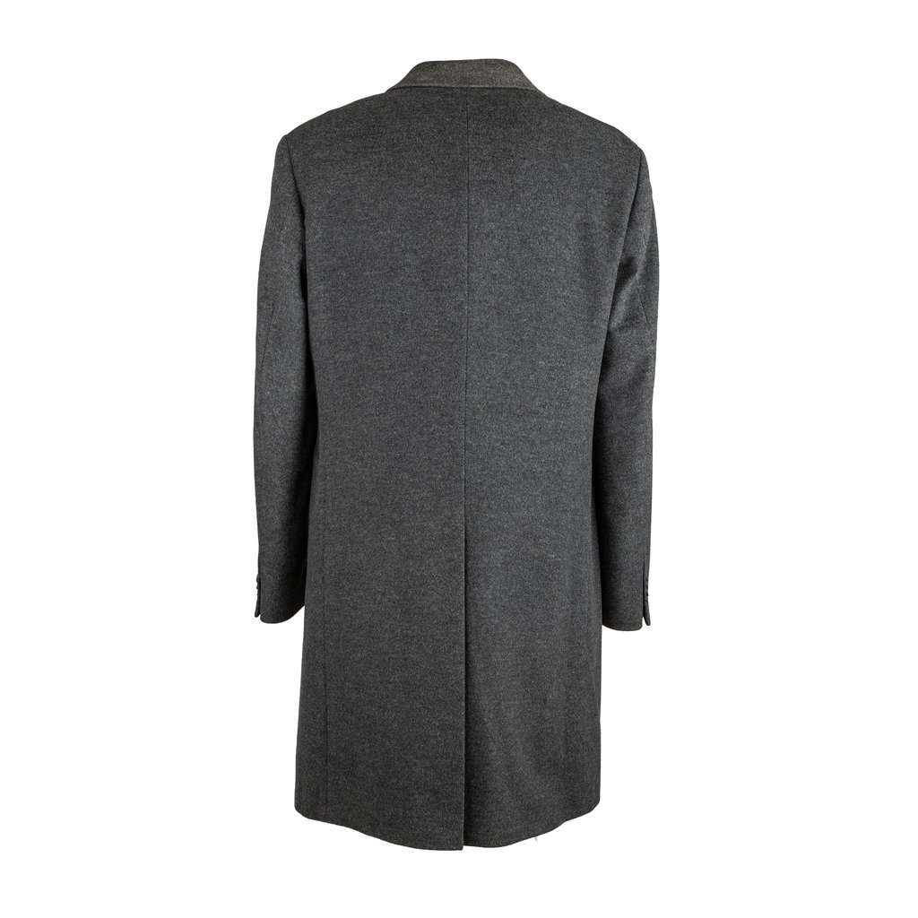 Unsigned Long Coat - '00s Grey Wool Good - Back View