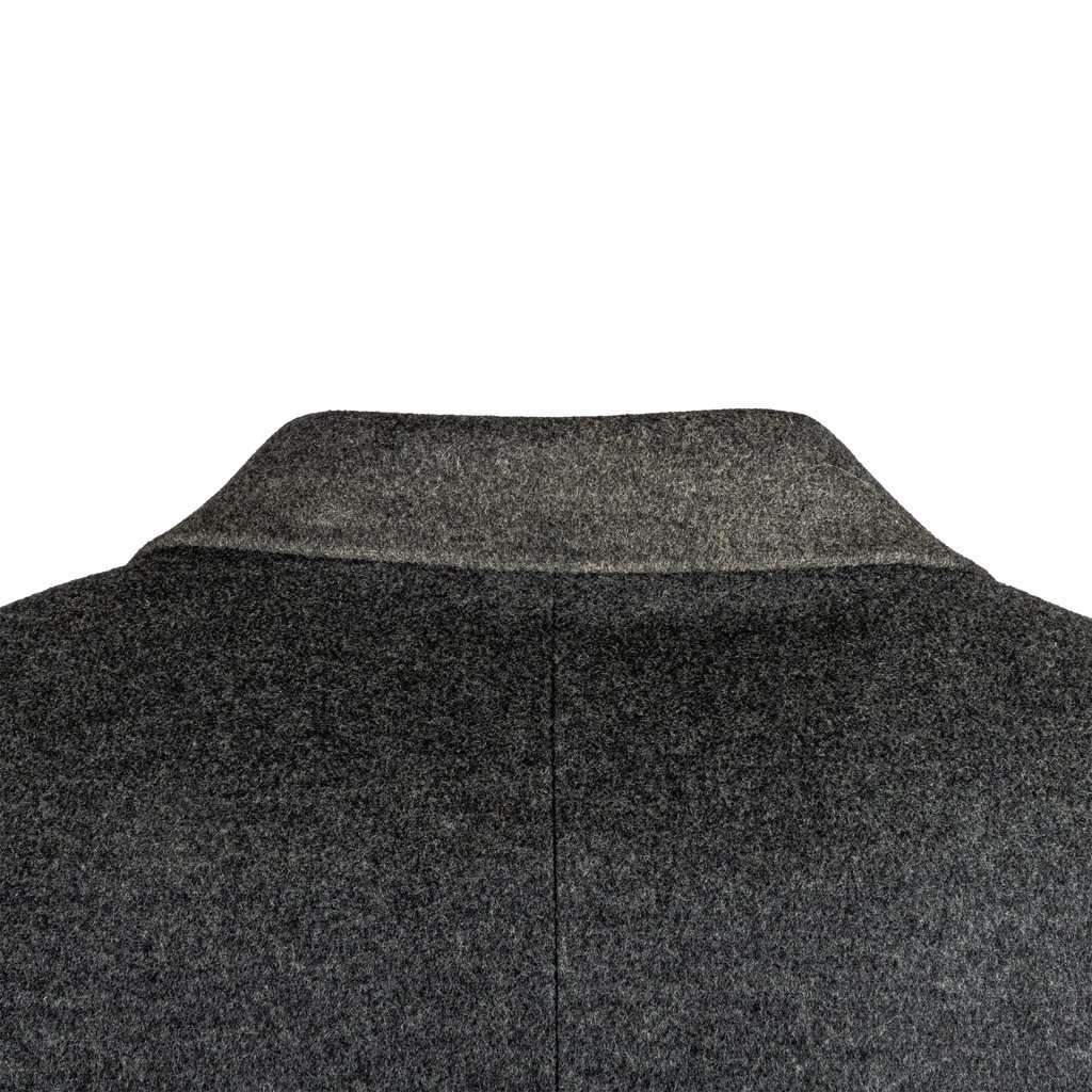 Unsigned Long Coat - '00s Grey Wool Good - Model View