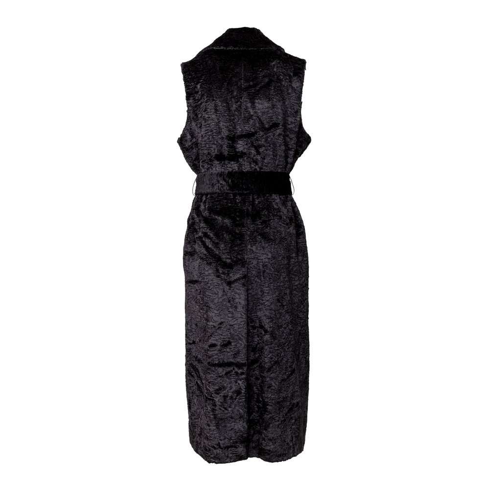 MSGM Sleeveless Coat with Belt - '10s Red Cotton Good - Inside View