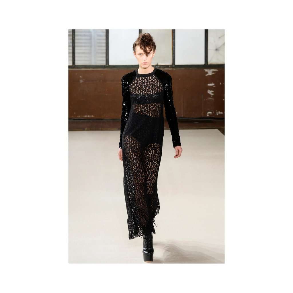 Giamba Giambattista Valli Sequin and Lace Dress - '10s Black Lace Good - Back View