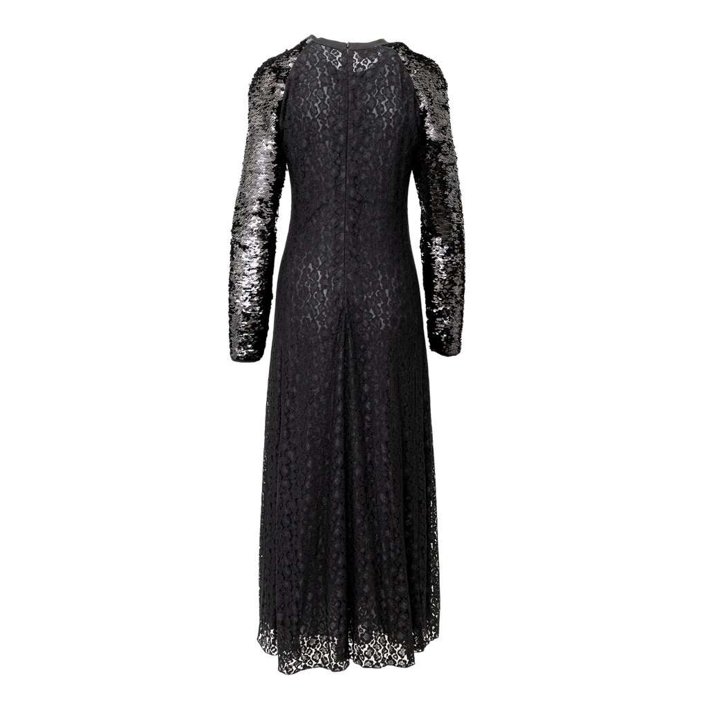 Giamba Giambattista Valli Sequin and Lace Dress - '10s Black Lace Good - Inside View
