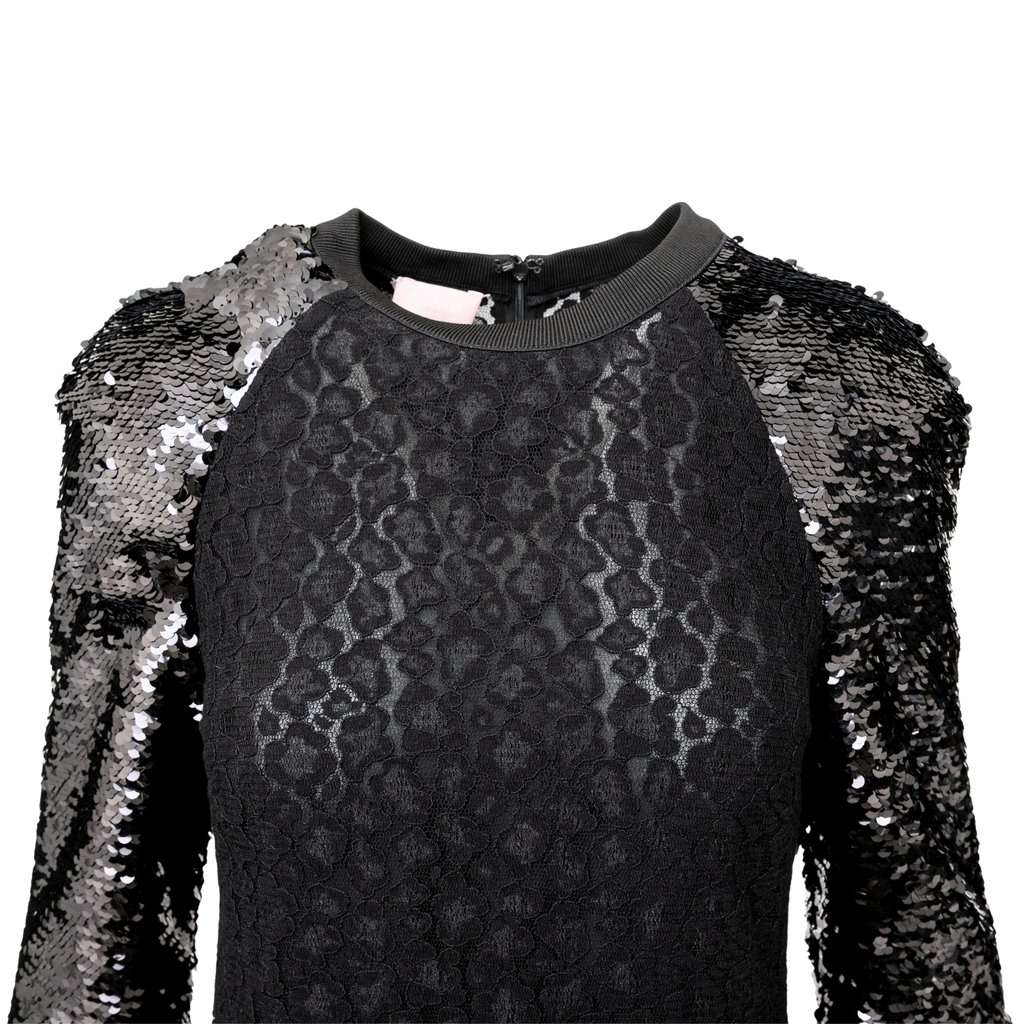 Giamba Giambattista Valli Sequin and Lace Dress - '10s Black Lace Good - Model View