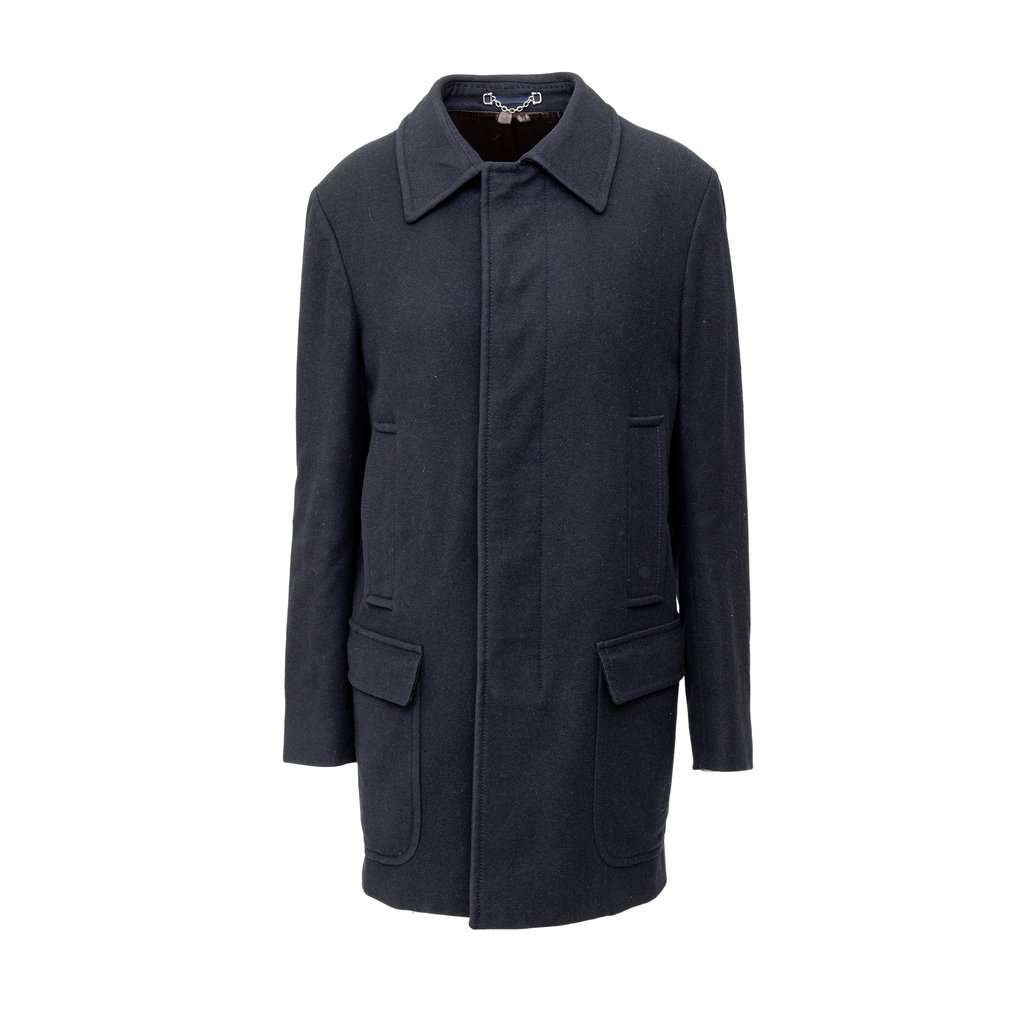 Gucci Wool Coat - '10s Black Wool Good - Front View