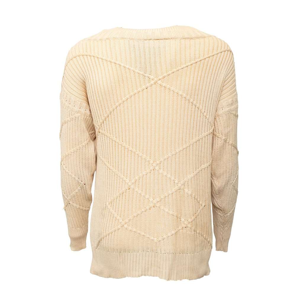 Unsigned Sweater - '90s Beige Silk Good - Back View
