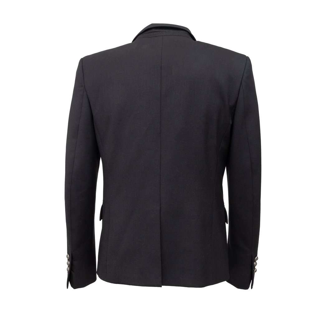 Balmain Double Breasted Blazer - '20s Black Wool Good - Back View