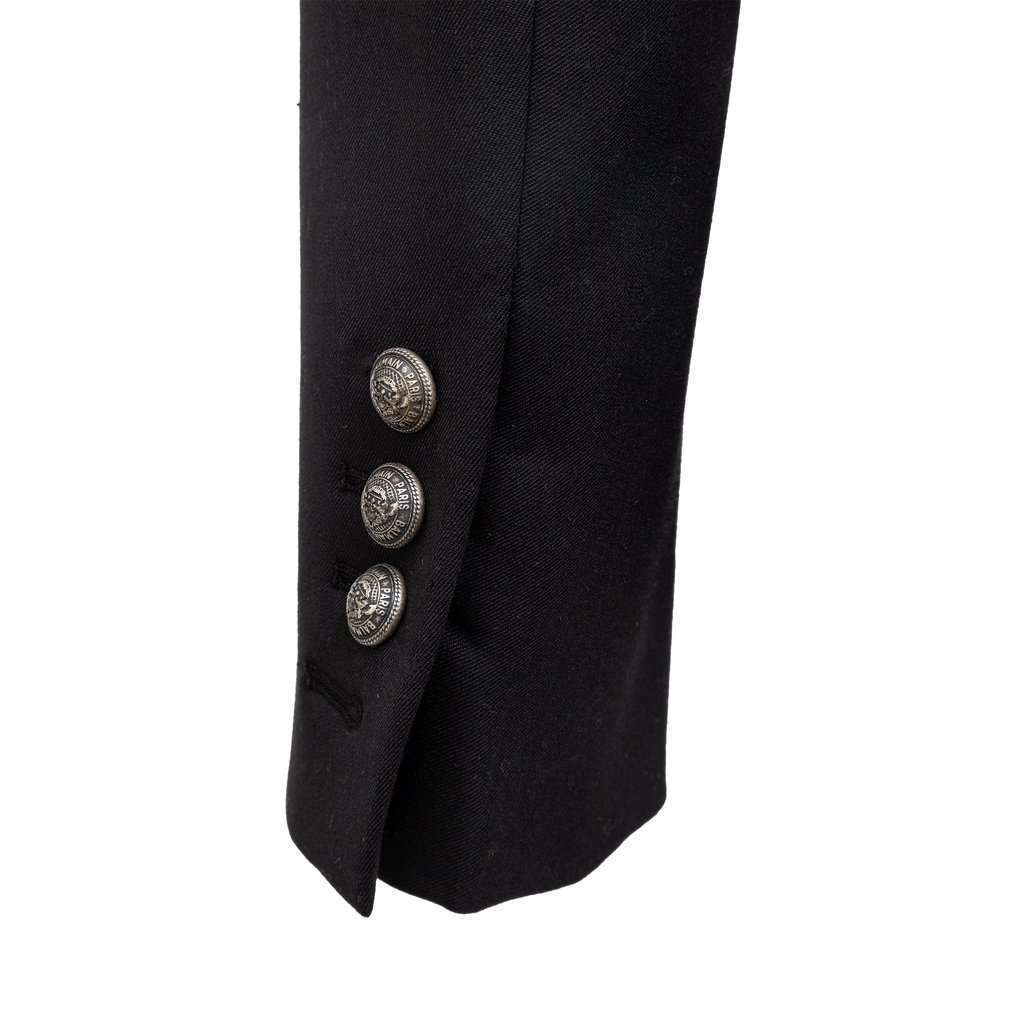 Balmain Double Breasted Blazer - '20s Black Wool Good - Box View