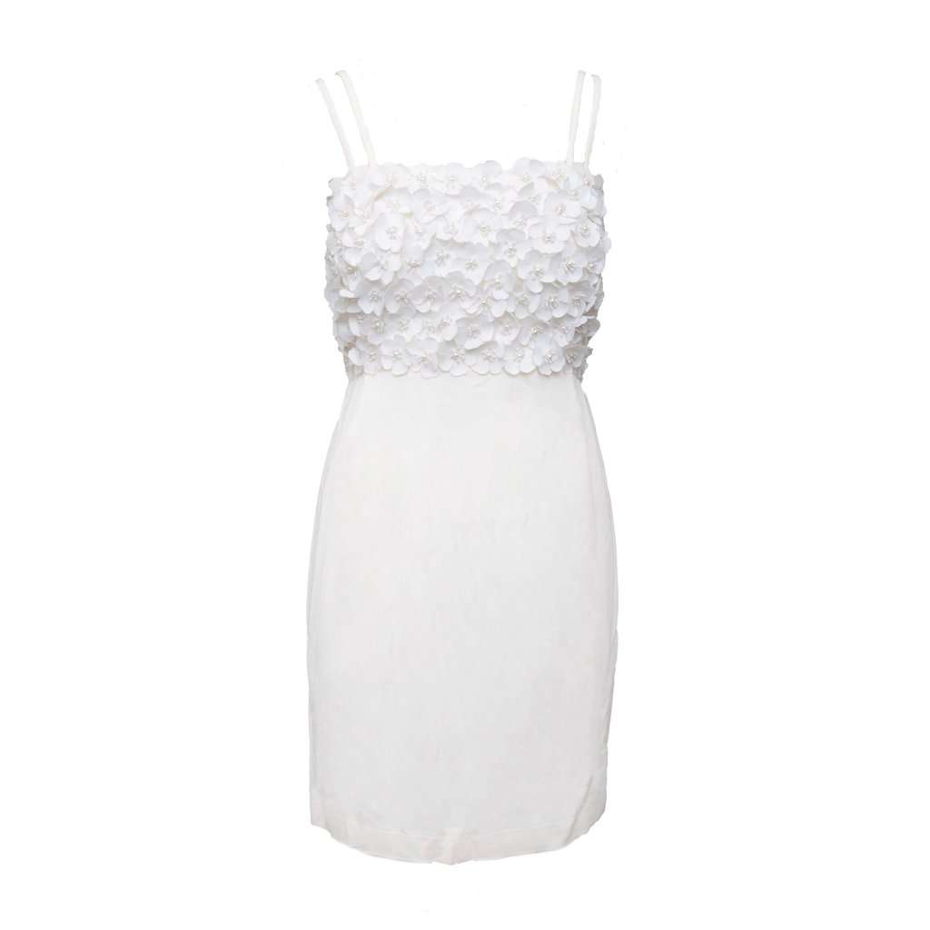 La Perla Flower Embellished Dress - '00s White Good - Front View