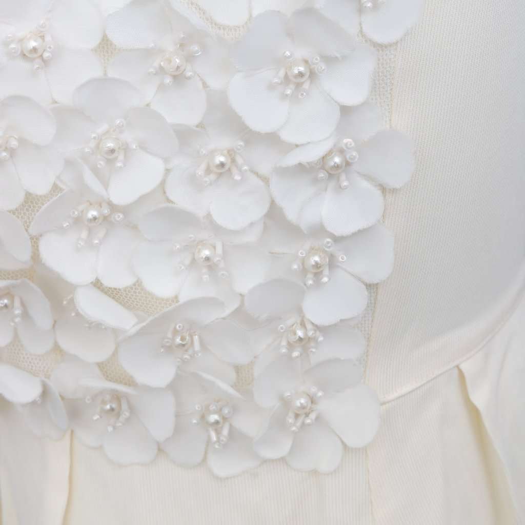 La Perla Flower Embellished Dress - '00s White Good - Model View