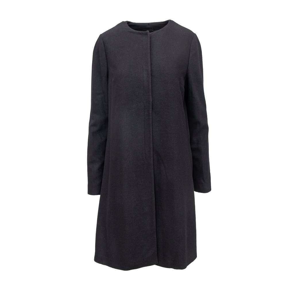 Unsigned Roberta Furlanetto Coat with Honeycomb Embroidery - '10s Red Wool Good - Front View