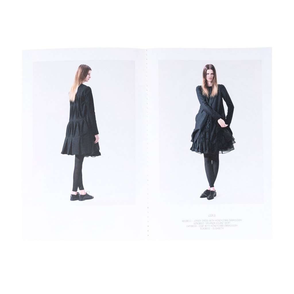 Unsigned Roberta Furlanetto Coat with Honeycomb Embroidery - '10s Red Wool Good - Back View