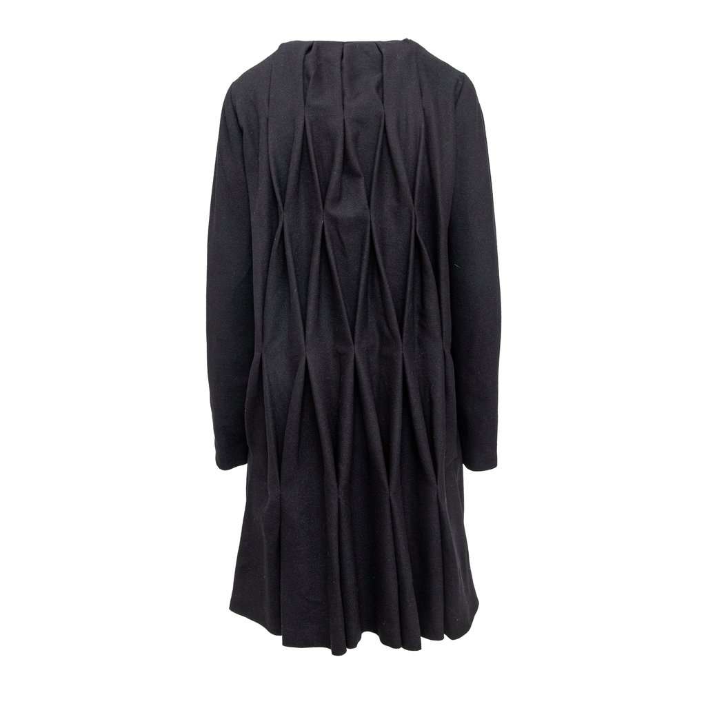 Unsigned Roberta Furlanetto Coat with Honeycomb Embroidery - '10s Red Wool Good - Inside View