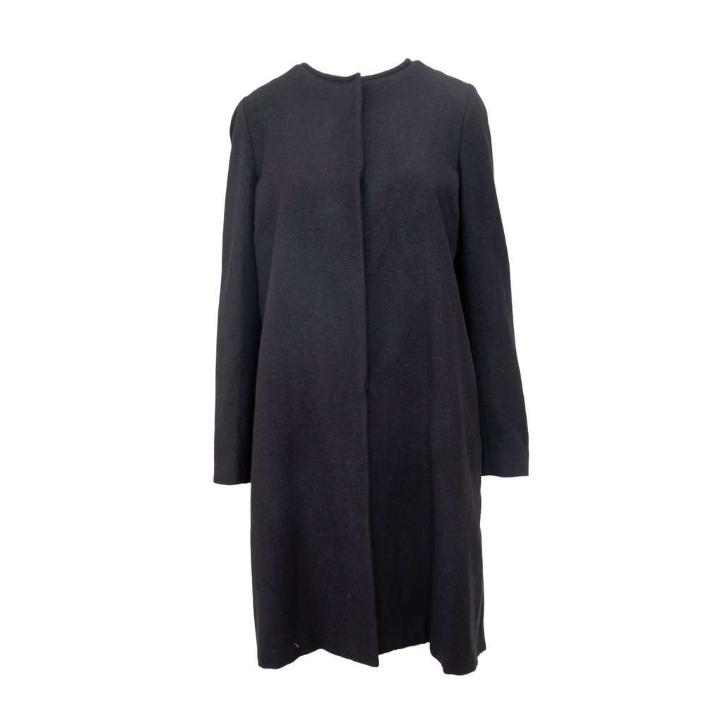 Unsigned Roberta Furlanetto Coat with Back Pleats - '10s Red Silk Good - Front View