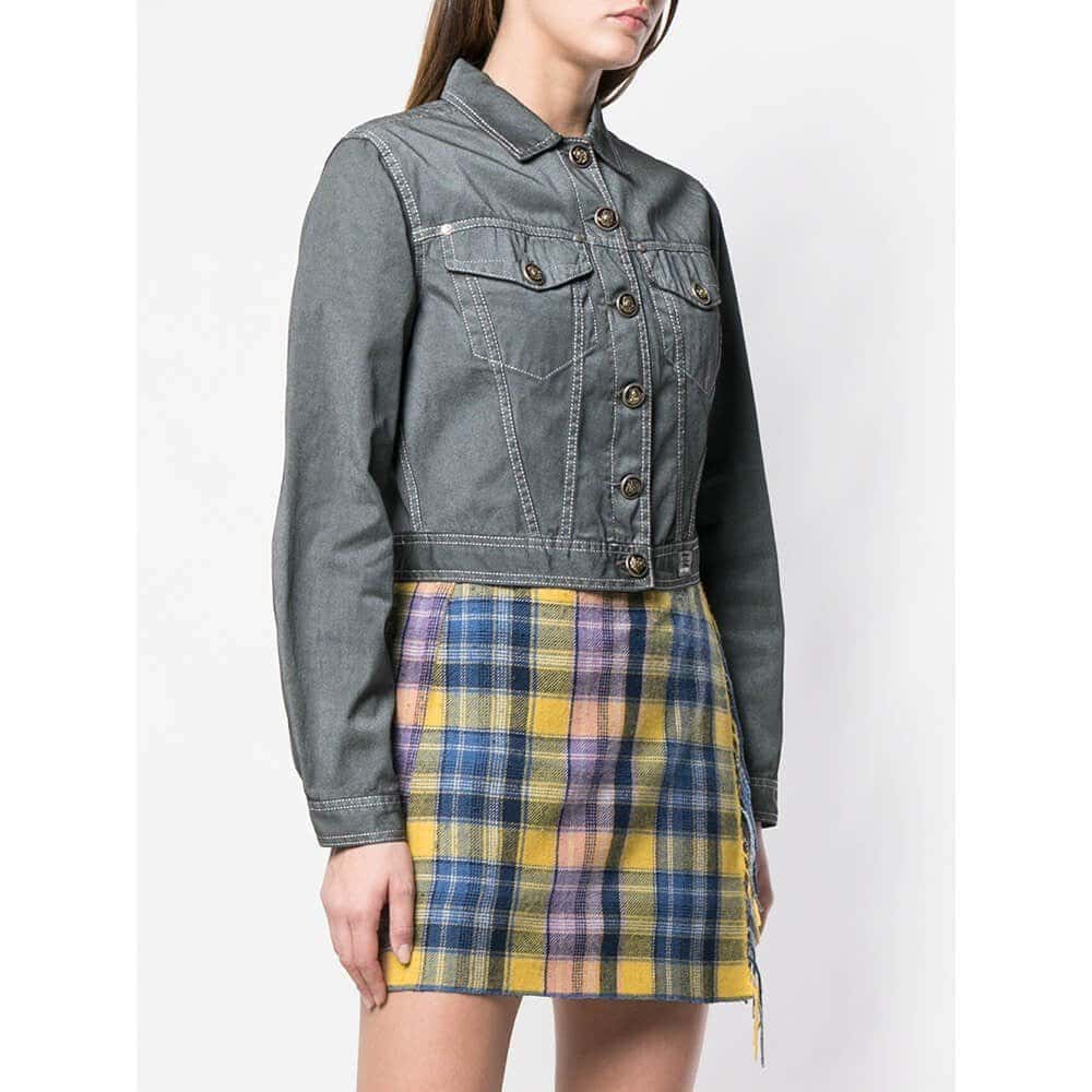 Versace Grey Denim Jacket - '90s Grey Denim Good - Inside View