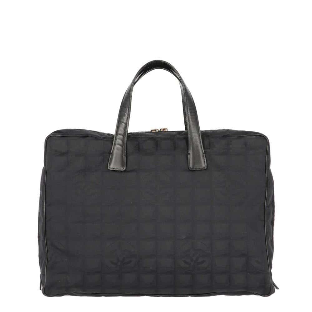 Chanel Black Nylon Briefcase - 2000s Black Good - Model View