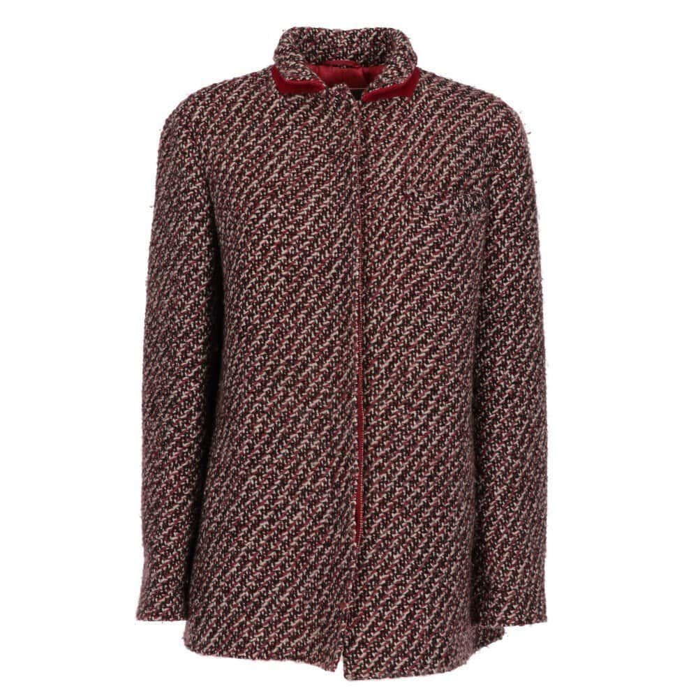 Etro Burgundy Wool Jacket - 2000s Burgundy Wool Good - Front View