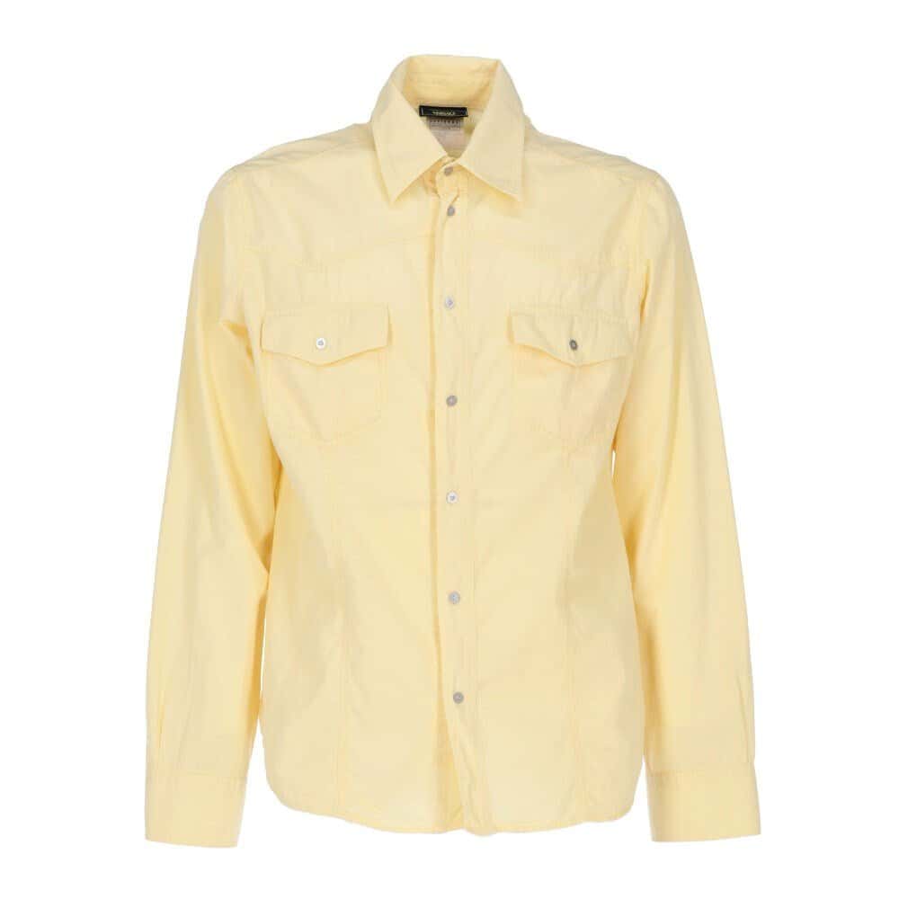 Versace Yellow Cotton Shirt - '90s Yellow Cotton Good - Front View