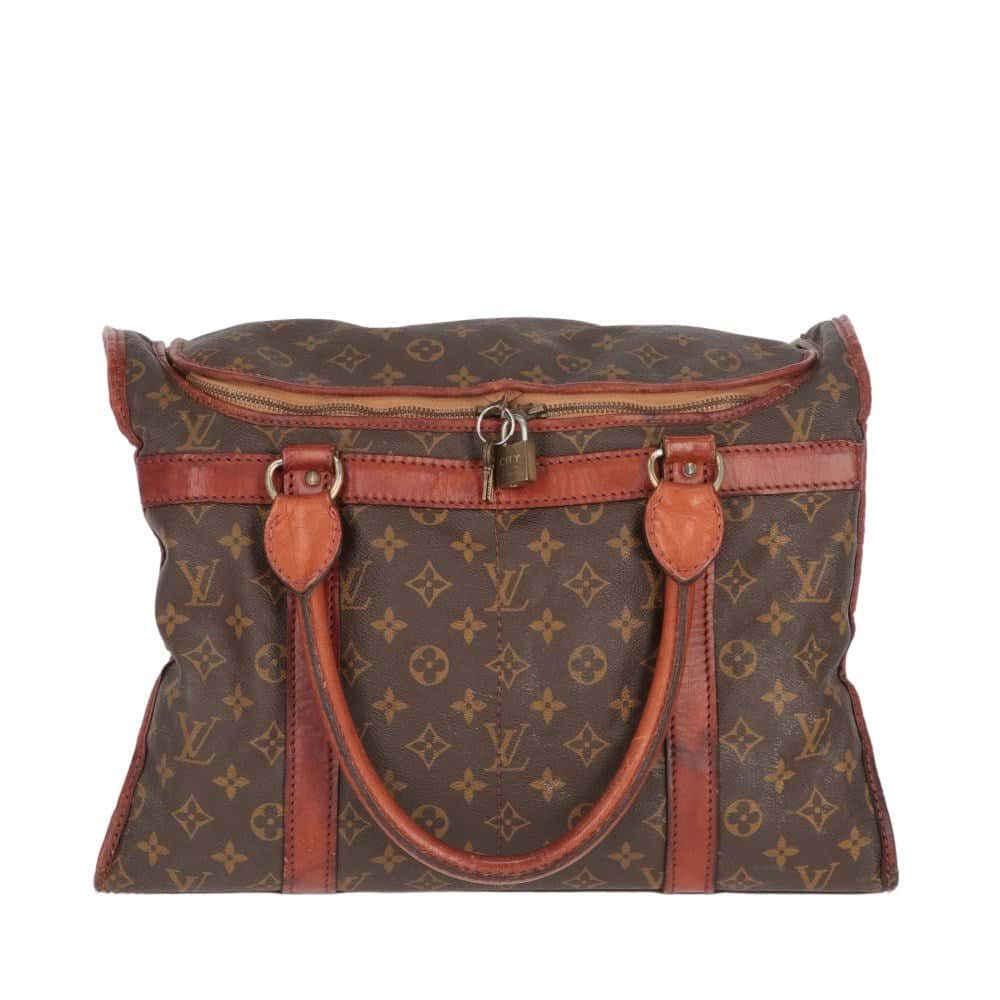 Louis Vuitton Monogram Hand Luggage - '70s Brown Canvas Good - Front View