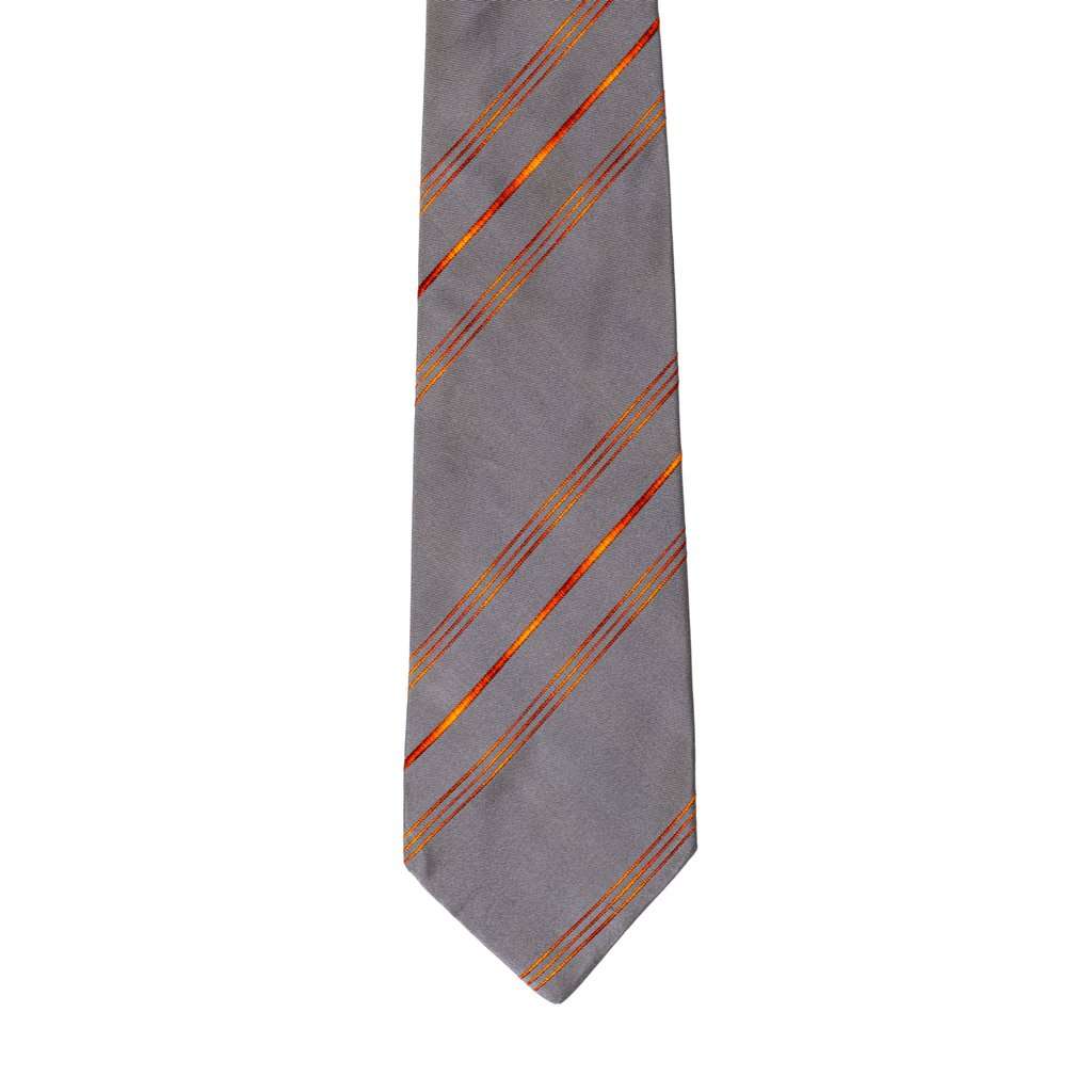 Valentino of Ties - '10s Grey Silk Good - Inside View