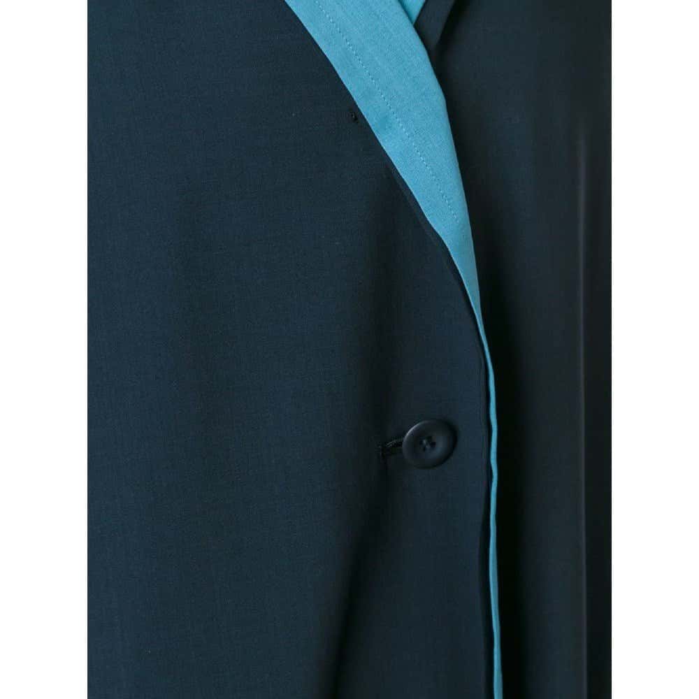 Issey Miyake Blue Reversible Overcoat - '90s Blue Wool Good - Back View