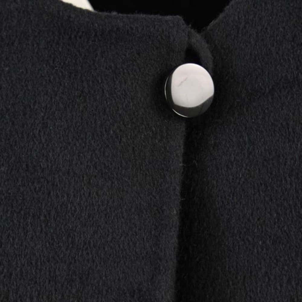 Unsigned Black Wool Coat - '80s Black Wool Good - Model View