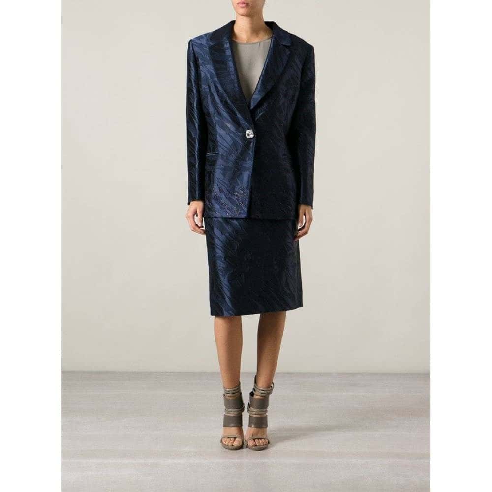 Gianfranco Ferré Blue Skirt Suit - '80s Blue Good - Inside View
