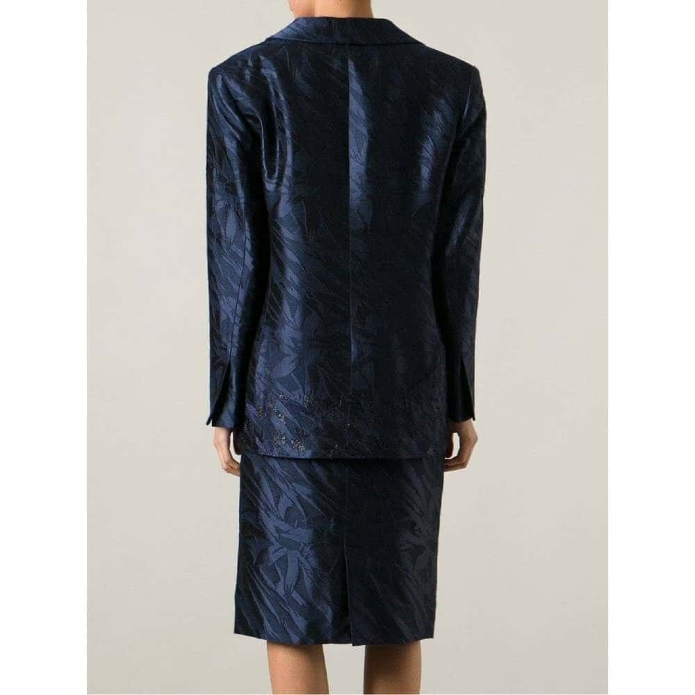 Gianfranco Ferré Blue Skirt Suit - '80s Blue Good - Model View