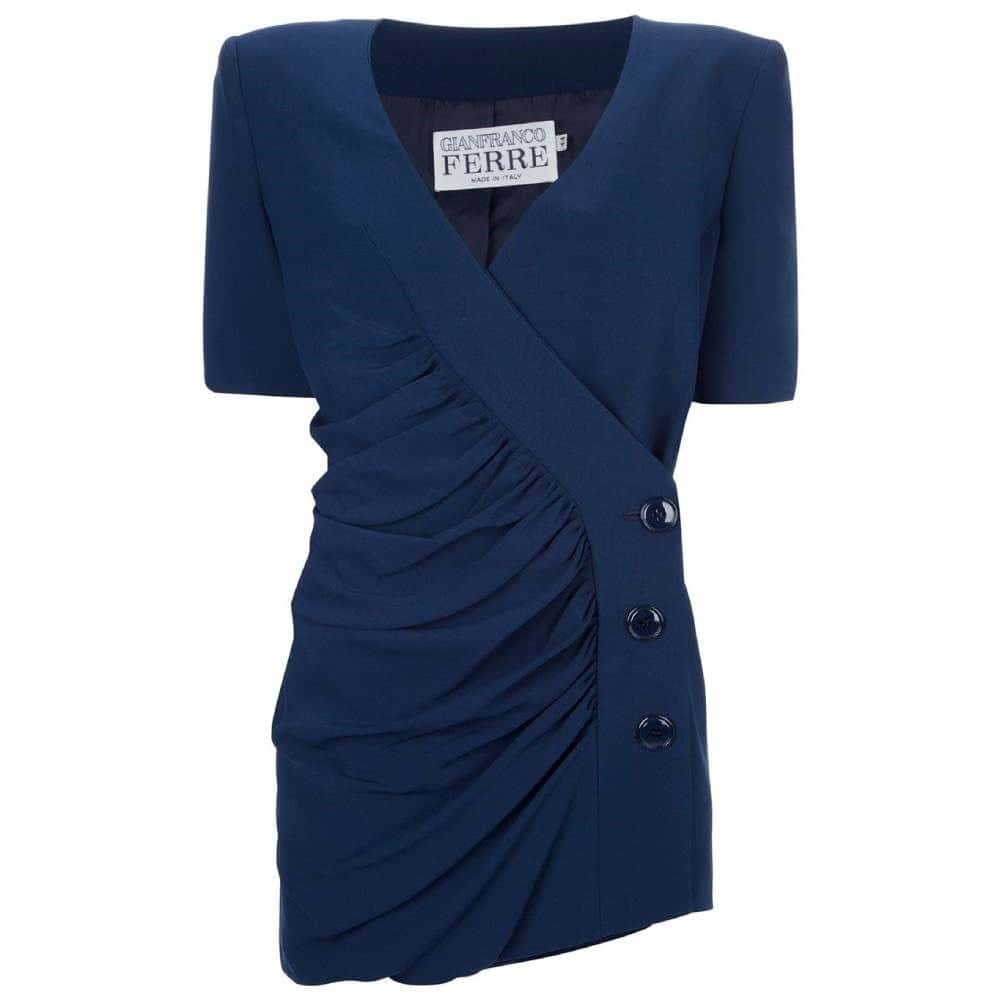 Gianfranco Ferré Skirt Suit - '90s Blue Good - Front View