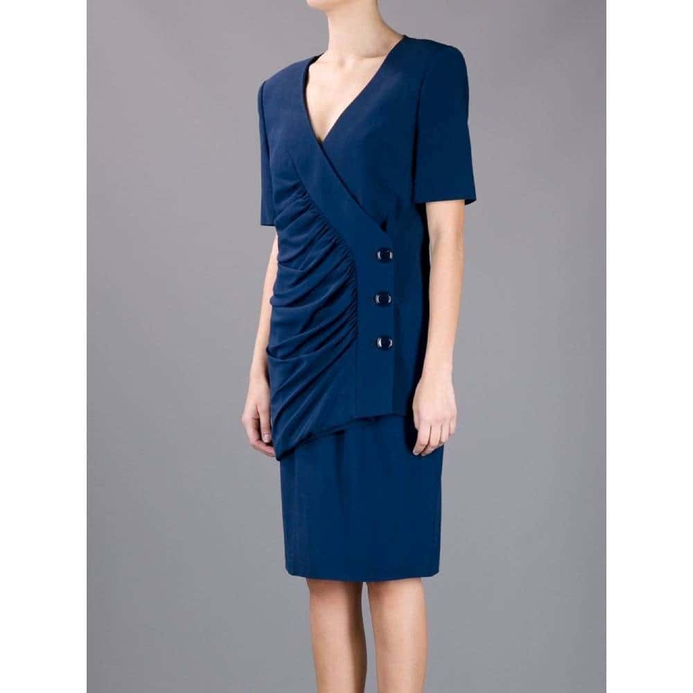 Gianfranco Ferré Skirt Suit - '90s Blue Good - Back View