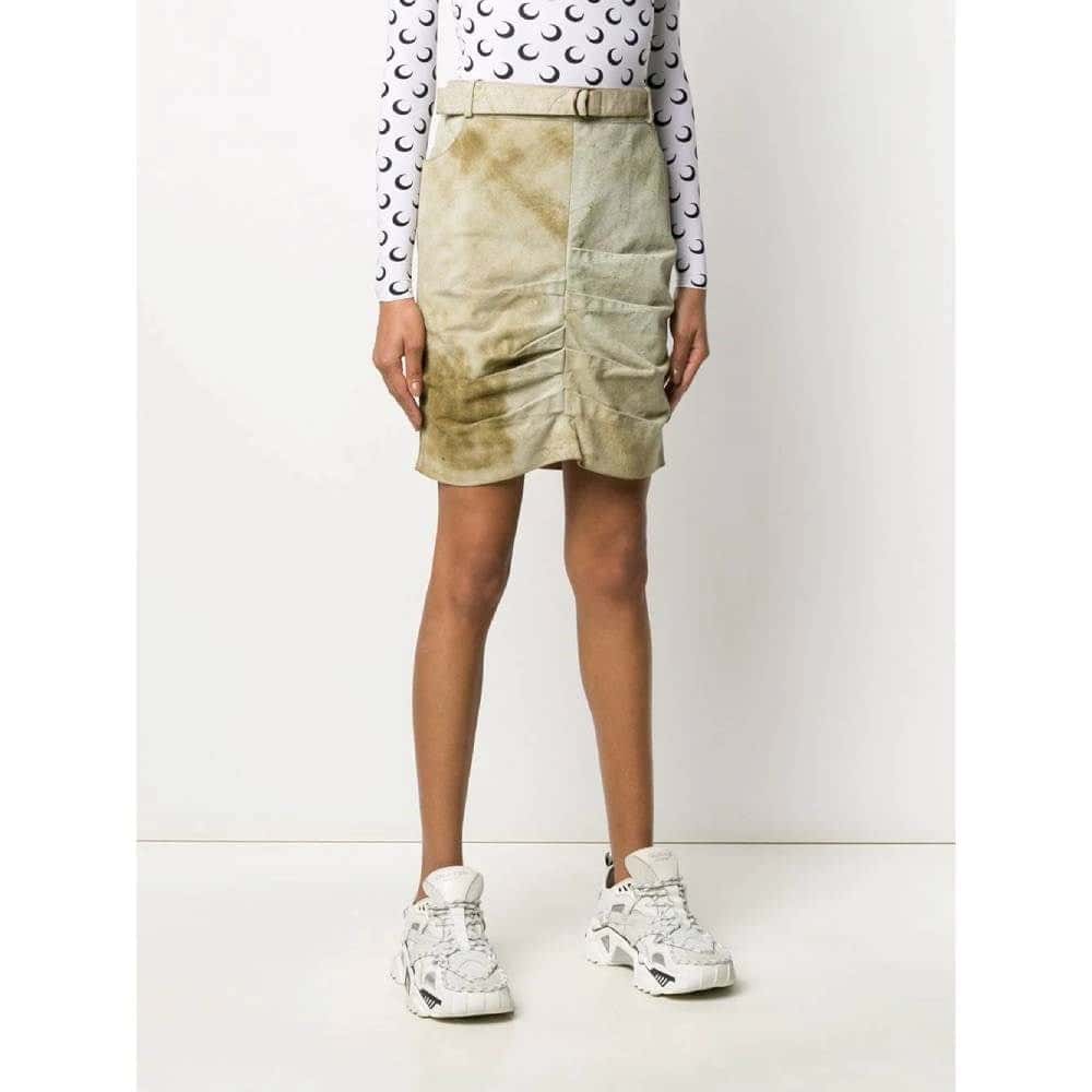 Christian Dior Green Suede Miniskirt - 2000s Green Suede Good - Inside View