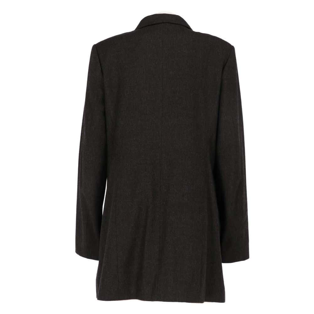 Jil Sander Anthracite Wool Coat - 2000s Red Wool Good - Back View