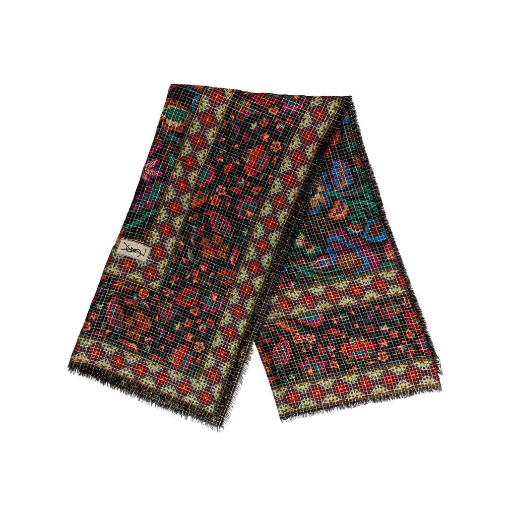 Yves Saint Laurent Paisley Scarf - '70s Red Good - Front View